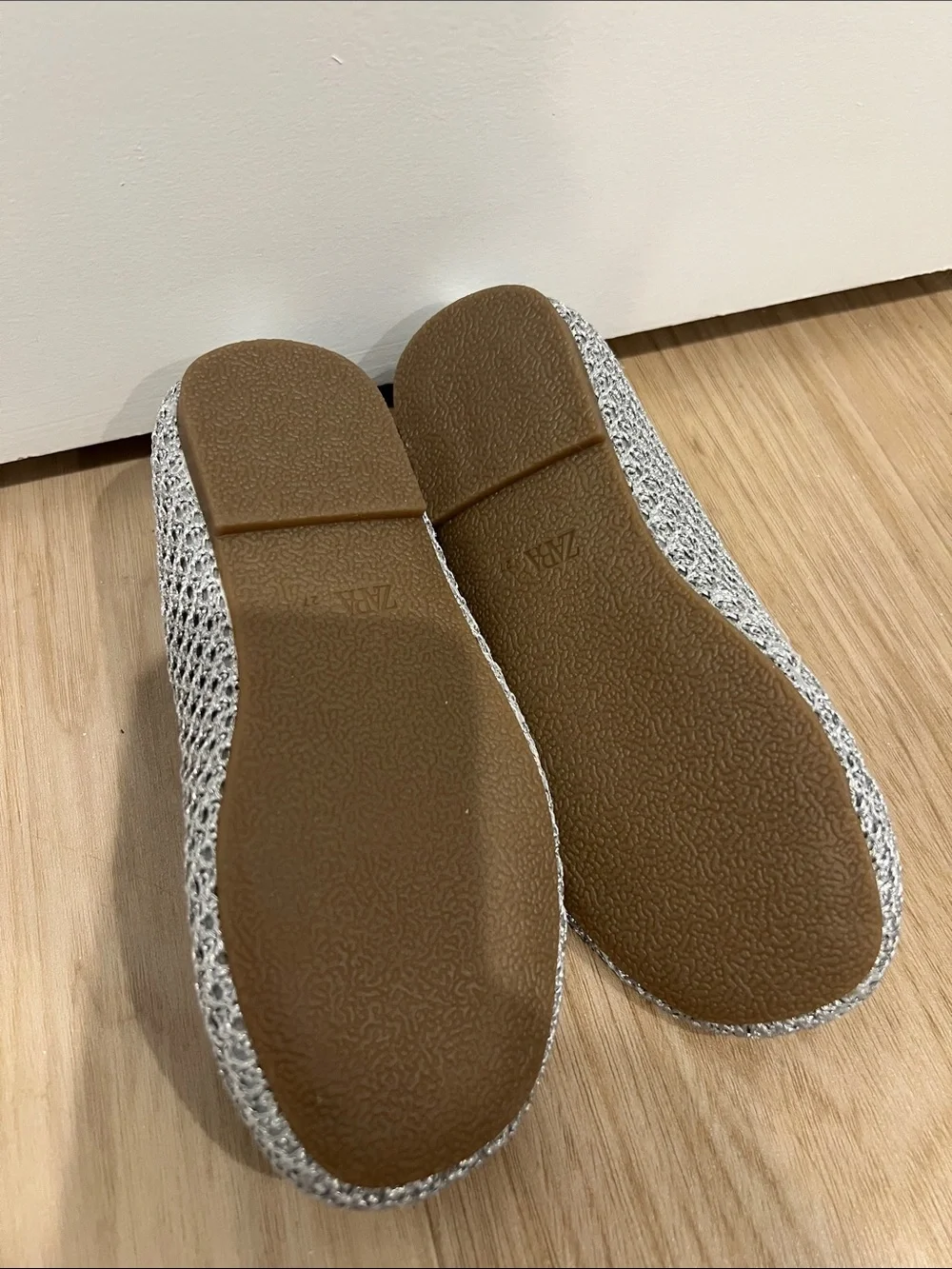 Zara Silver Glitter Mary Jane Ballet Flats for Kids